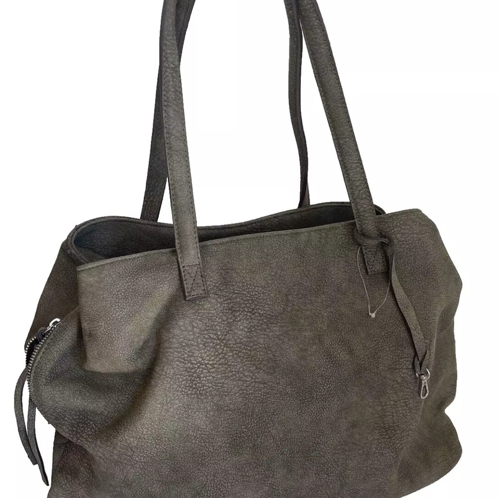 Free People Slouchy Green Tote with Three Large Compartments
